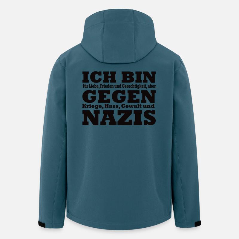 Ich bin gegen Nazis – Statement Design - Recycelte Männer Softshell-Jacke von Stanley/Stella - Dunkles Petrol