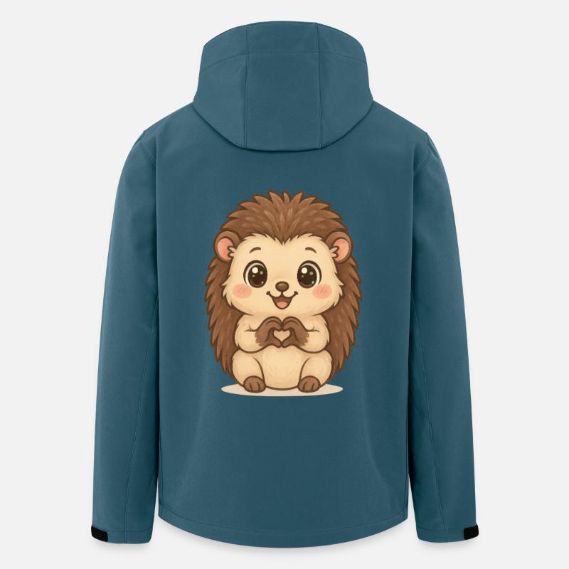 Süßer Igel mit Herzhänden - Recycelte Männer Softshell-Jacke von Stanley/Stella - Dunkles Petrol