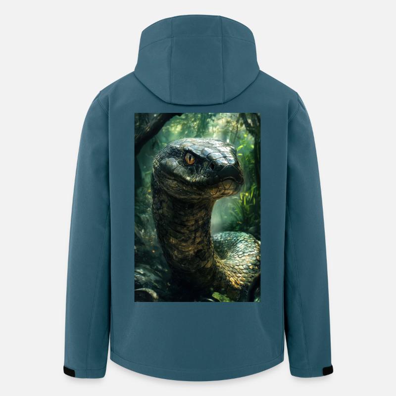 Illustration einer Schlange - Recycelte Männer Softshell-Jacke von Stanley/Stella - Dunkles Petrol