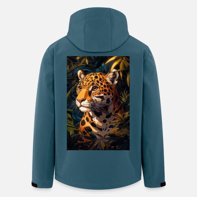 Illustration eines Jaguars - Recycelte Männer Softshell-Jacke von Stanley/Stella - Dunkles Petrol