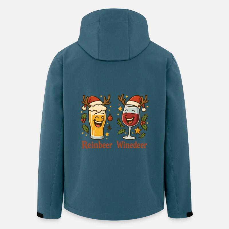 Regenbier und Weindeer Weihnachtsduo - Recycelte Männer Softshell-Jacke von Stanley/Stella - Dunkles Petrol