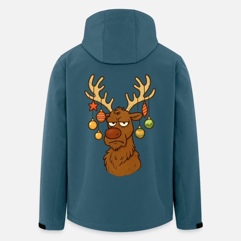 Grumpy Festive Reindeer - Veste softshell homme en polyester recyclé Stanley/Stella - bleu pétrole foncé