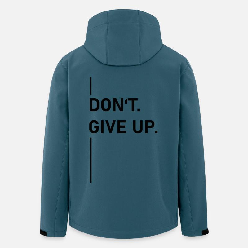 Ne pas. Abandonner. –Déclaration - Veste softshell homme en polyester recyclé Stanley/Stella - bleu pétrole foncé