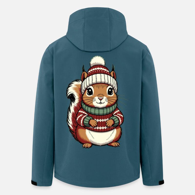 Winter Weihnachten Eichhörnchen - Recycelte Männer Softshell-Jacke von Stanley/Stella - Dunkles Petrol