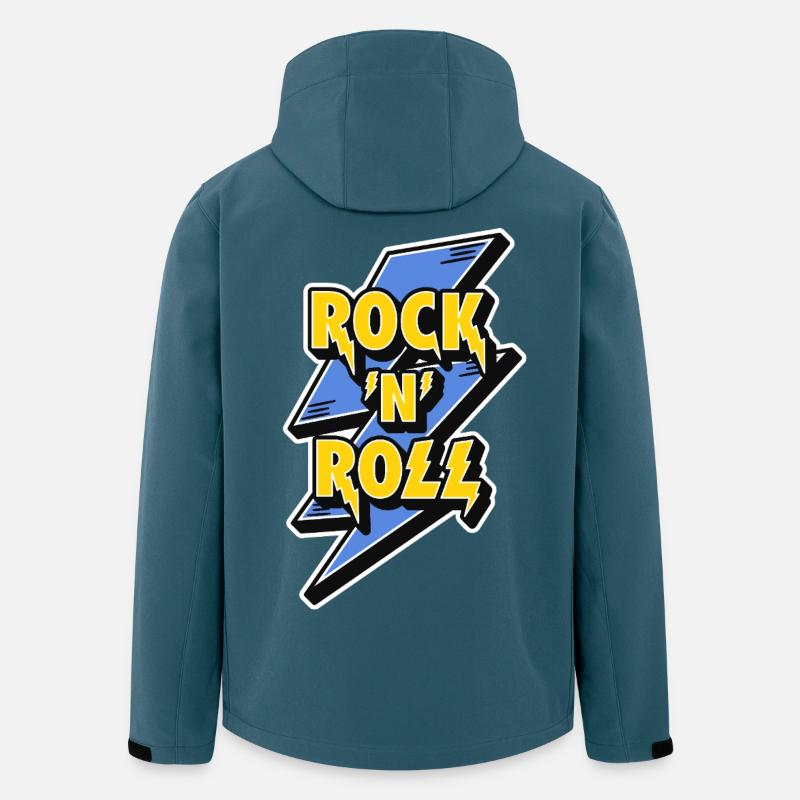 Rock 'N' Roll Lightning Bolt - Recycelte Männer Softshell-Jacke von Stanley/Stella - Dunkles Petrol