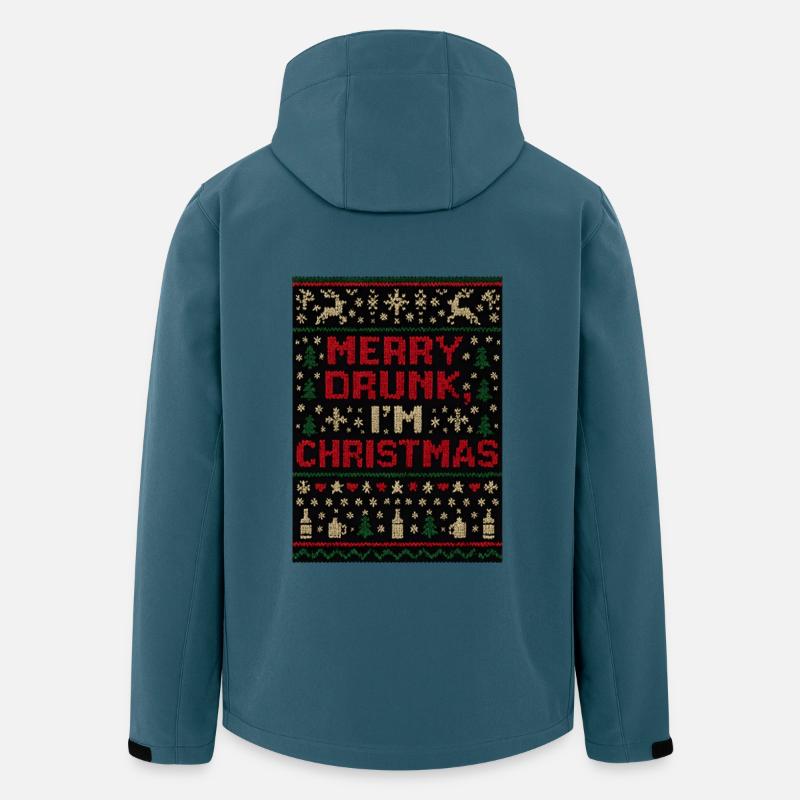 Joyeux ivrogne Je suis Noël - Veste softshell homme en polyester recyclé Stanley/Stella - bleu pétrole foncé