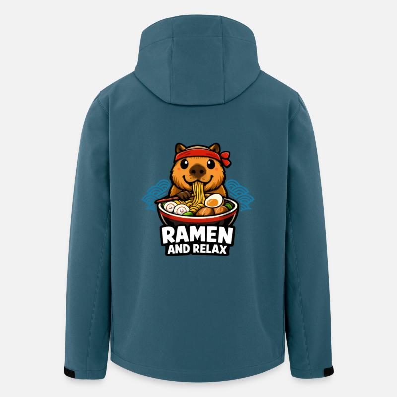 Ramen and Relax Capybara - Recycelte Männer Softshell-Jacke von Stanley/Stella - Dunkles Petrol