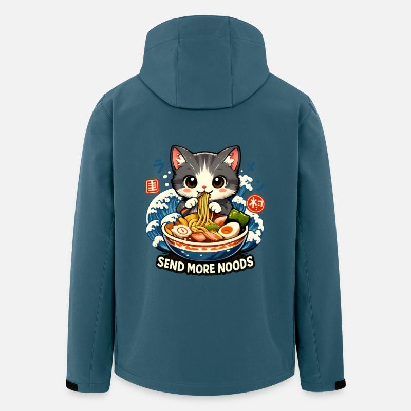 Send Noods Ramen Meme Neko - Recycelte Männer Softshell-Jacke von Stanley/Stella - Dunkles Petrol