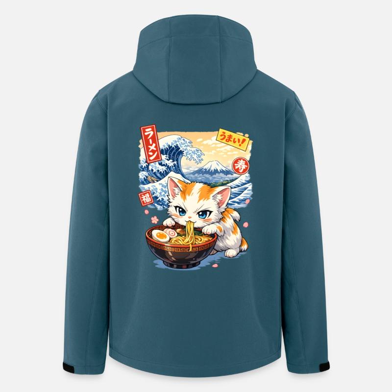 Kawaii Cat Ramen Samurai - Men’s Recycled Softshell Jacket by Stanley/Stella - stargazer