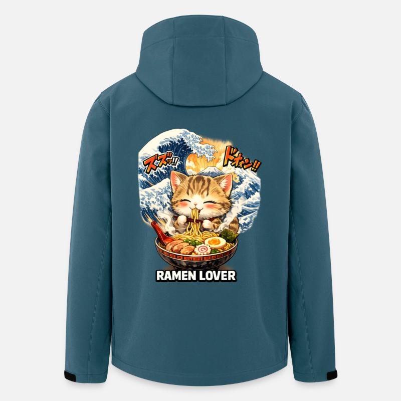 Kawaii Katze Ramen Nudeln Anime Katze - Recycelte Männer Softshell-Jacke von Stanley/Stella - Dunkles Petrol
