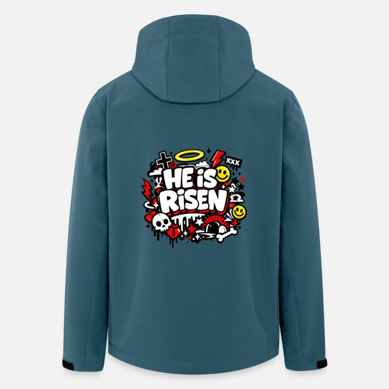 Il est Risen Graffiti Easter - Veste softshell homme en polyester recyclé Stanley/Stella - bleu pétrole foncé