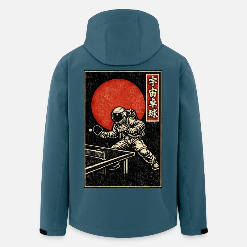 Astronaute Ping-Pong Rouge - Veste softshell homme en polyester recyclé Stanley/Stella - bleu pétrole foncé