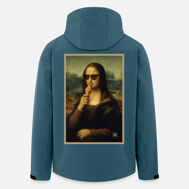 Mona Lisa leckt Eiscreme - Recycelte Männer Softshell-Jacke von Stanley/Stella - Dunkles Petrol