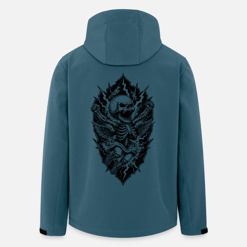 Ange squelette avec motif gothique éclair - Veste softshell homme en polyester recyclé Stanley/Stella - bleu pétrole foncé