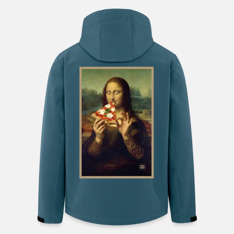 Mona Lisa isst Pizza - Recycelte Männer Softshell-Jacke von Stanley/Stella - Dunkles Petrol