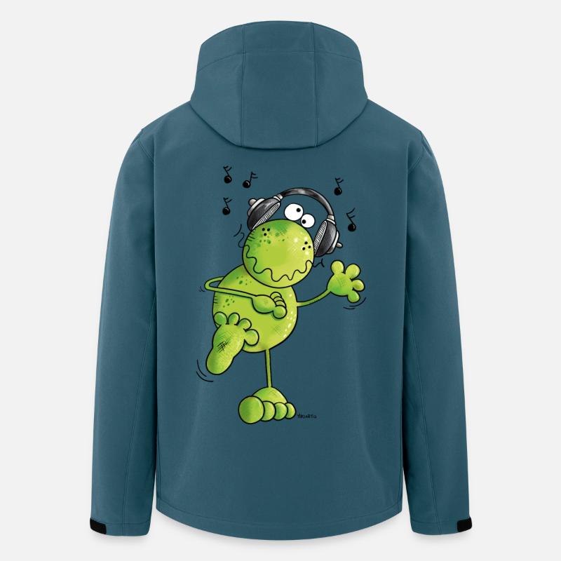 Frosch mit Kopfhörer - Recycelte Männer Softshell-Jacke von Stanley/Stella - Dunkles Petrol