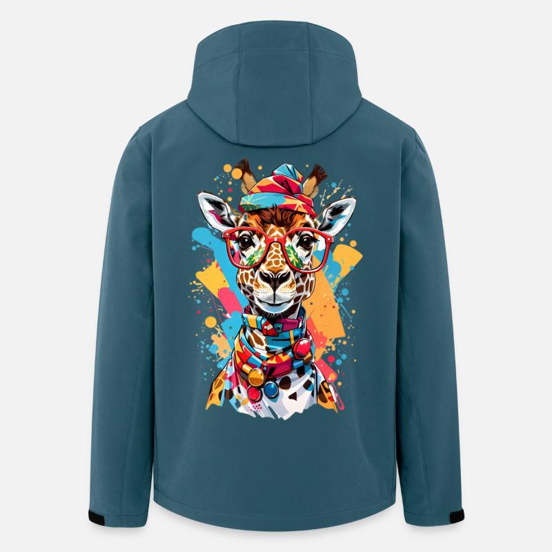 Coole Giraffe - Recycelte Männer Softshell-Jacke von Stanley/Stella - Dunkles Petrol