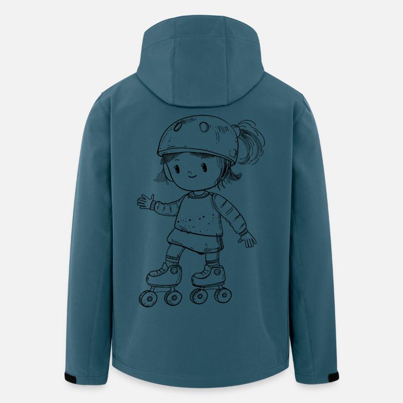Rollschuhfahrerin Comic Look - Recycelte Männer Softshell-Jacke von Stanley/Stella - Dunkles Petrol