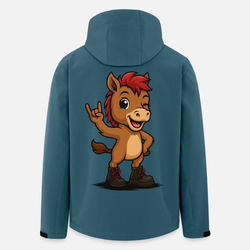 Punk Rock Foal - Recycelte Männer Softshell-Jacke von Stanley/Stella - Dunkles Petrol