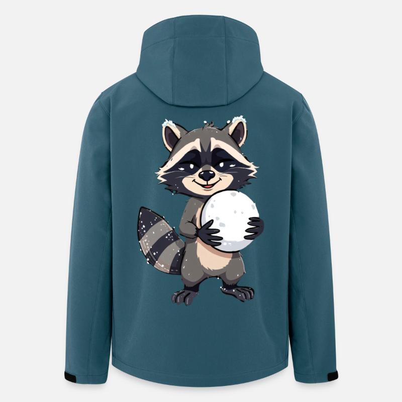 Waschbär mit grossem Schneeball - Recycelte Männer Softshell-Jacke von Stanley/Stella - Dunkles Petrol