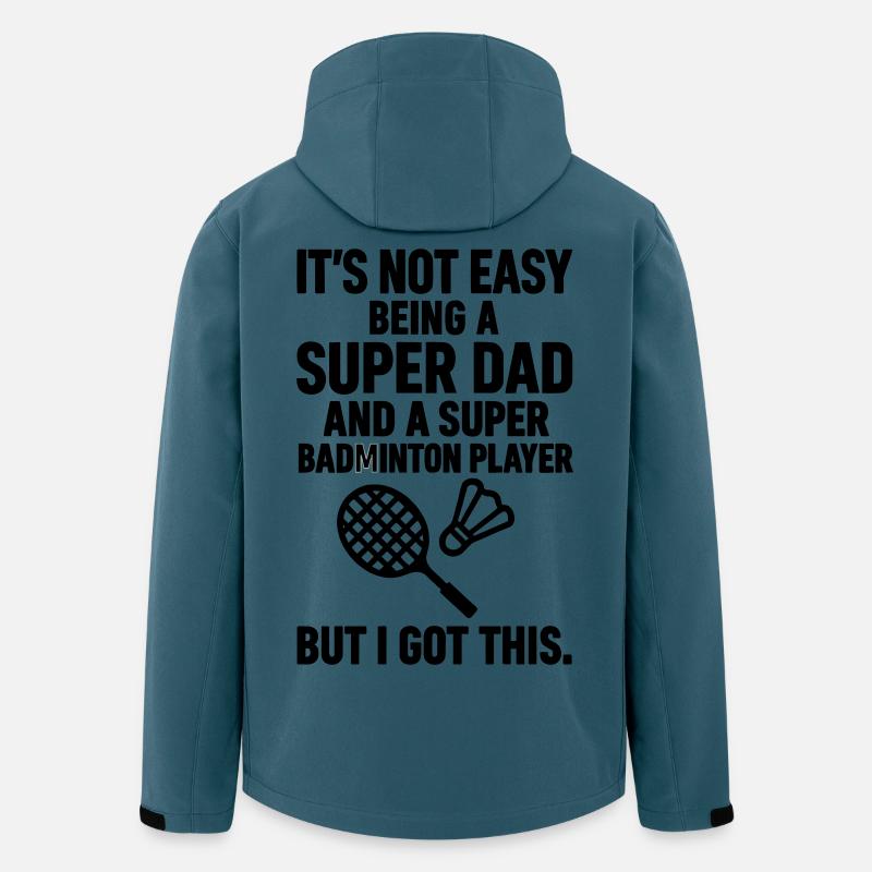 Badminton – Super Papa Badmintonspieler - Recycelte Männer Softshell-Jacke von Stanley/Stella - Dunkles Petrol