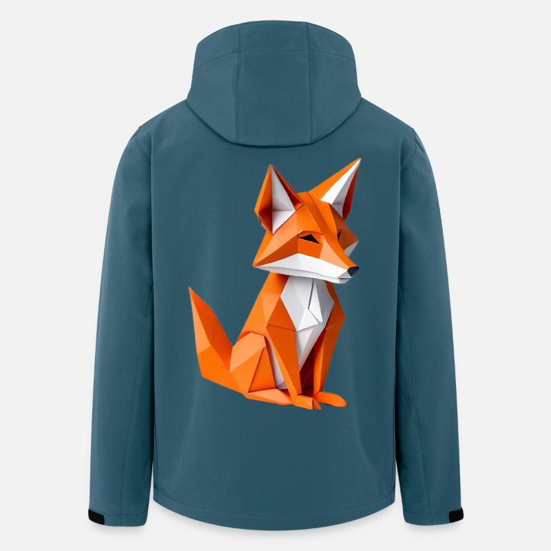 Polygon Fox Illustration - Men’s Recycled Softshell Jacket by Stanley/Stella - stargazer