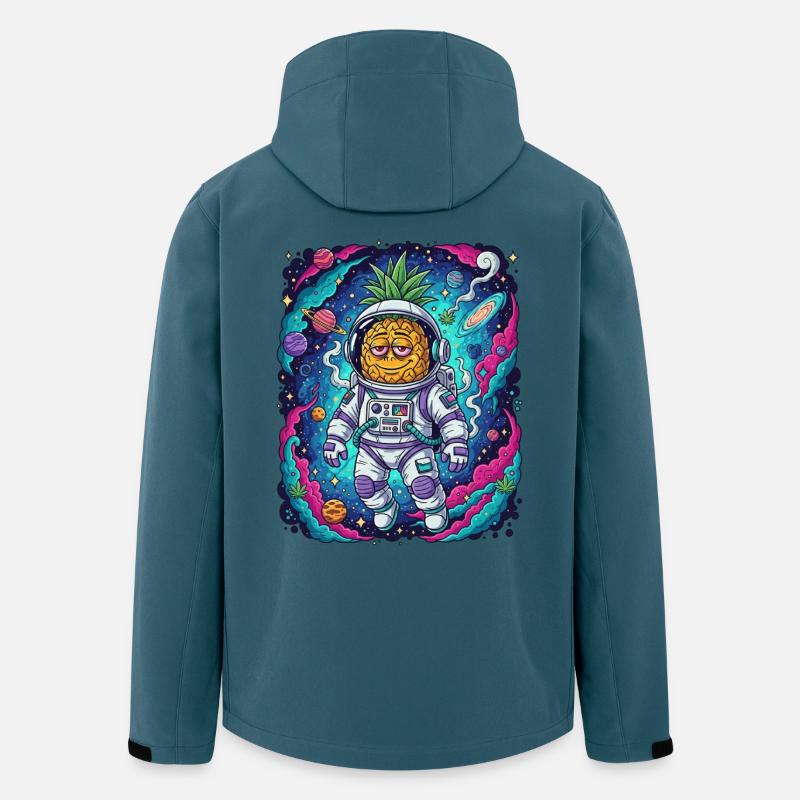 Smokey Space Ananas - Recycelte Männer Softshell-Jacke von Stanley/Stella - Dunkles Petrol
