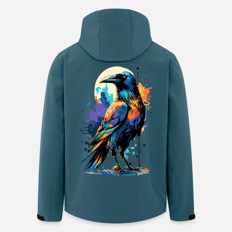 Corbeau noir - Corbeau coloré - Corbeaux et corbeaux - Veste softshell homme en polyester recyclé Stanley/Stella - bleu pétrole foncé