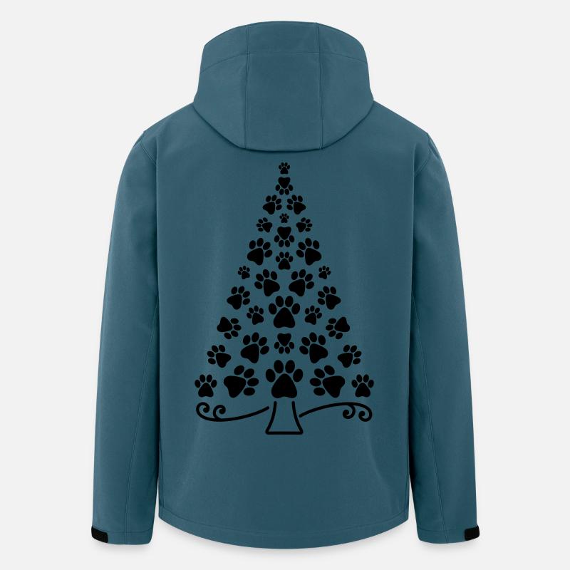 Weihnachtsbaum Pfote Hund Katze Pfoten Christbaum - Recycelte Männer Softshell-Jacke von Stanley/Stella - Dunkles Petrol