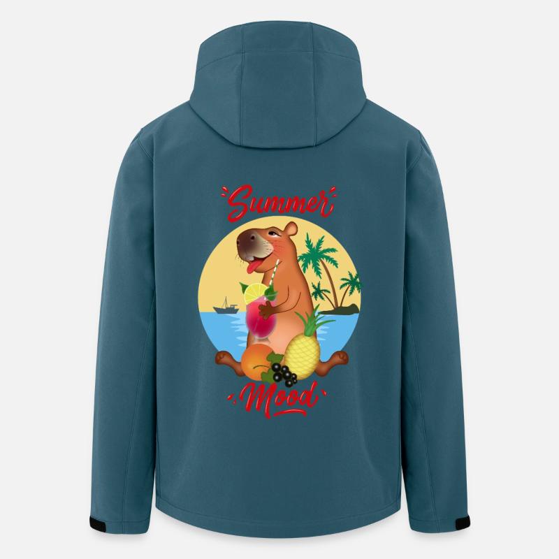 Capybara im Urlaub - Recycelte Männer Softshell-Jacke von Stanley/Stella - Dunkles Petrol