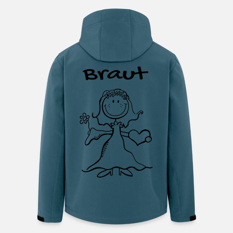 Braut Strichmännchen mit Herz - Hochzeit - heirat - Recycelte Männer Softshell-Jacke von Stanley/Stella - Dunkles Petrol