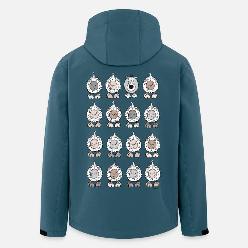 Schafherde mit Wolf - Recycelte Männer Softshell-Jacke von Stanley/Stella - Dunkles Petrol