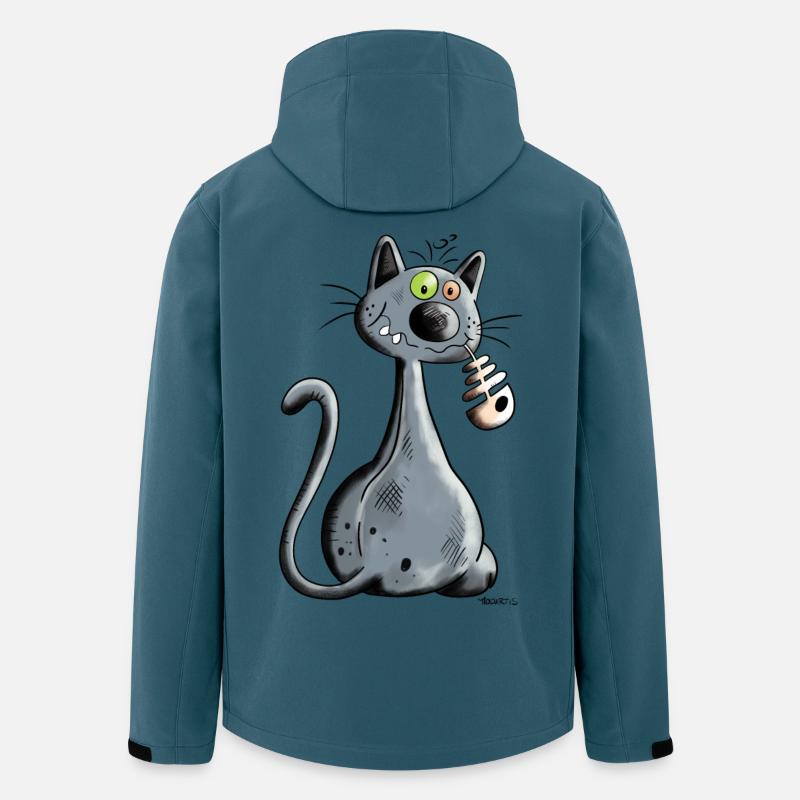 Schwarze Katze - Recycelte Männer Softshell-Jacke von Stanley/Stella - Dunkles Petrol
