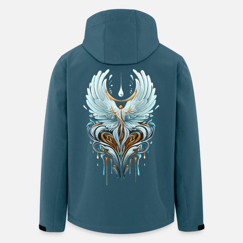 Cygne céleste aux ailes éthérées - Veste softshell homme en polyester recyclé Stanley/Stella - bleu pétrole foncé