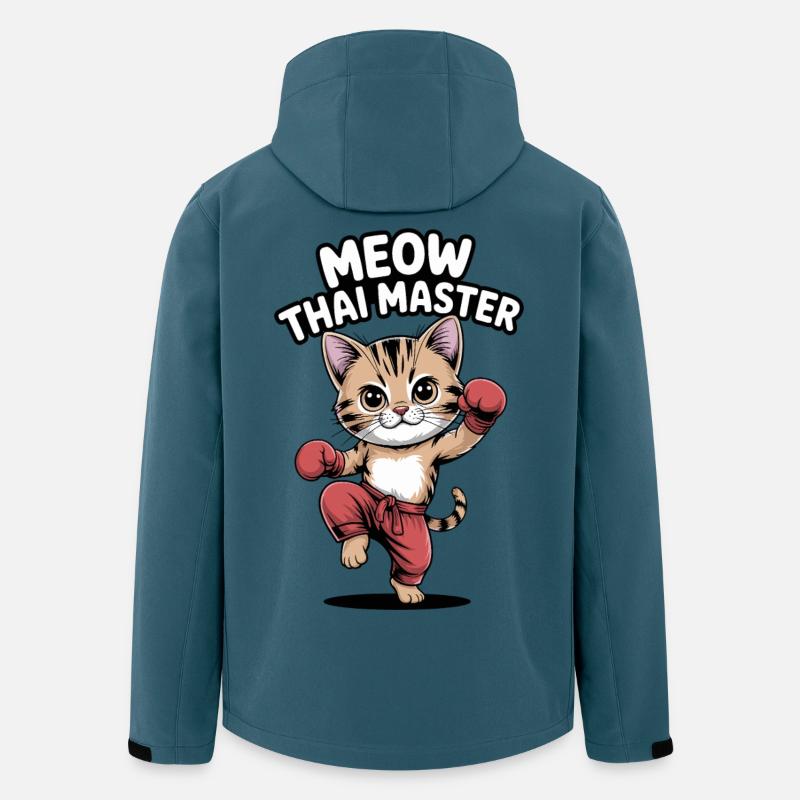 Kätzchen Karate Meister Design - Recycelte Männer Softshell-Jacke von Stanley/Stella - Dunkles Petrol