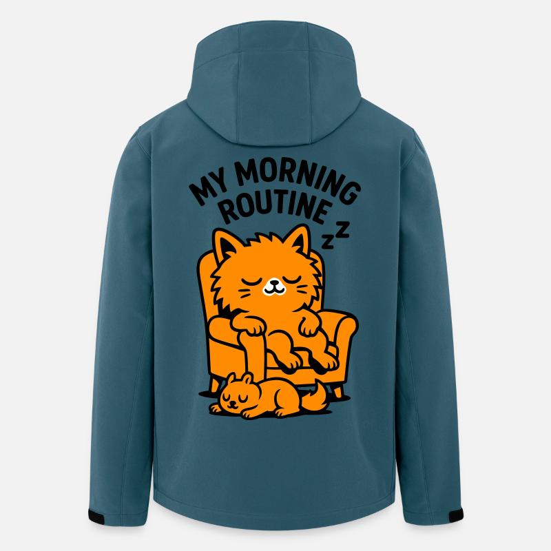 Morning Routine Cat - Recycelte Männer Softshell-Jacke von Stanley/Stella - Dunkles Petrol
