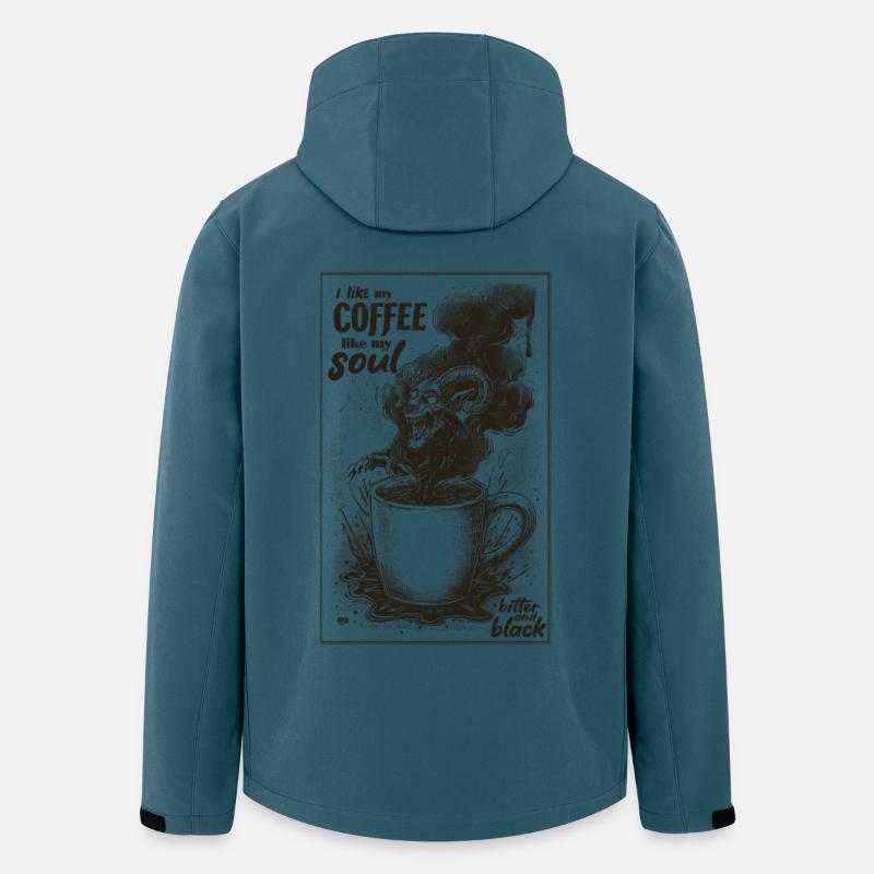 Café et âme - Veste softshell homme en polyester recyclé Stanley/Stella - bleu pétrole foncé