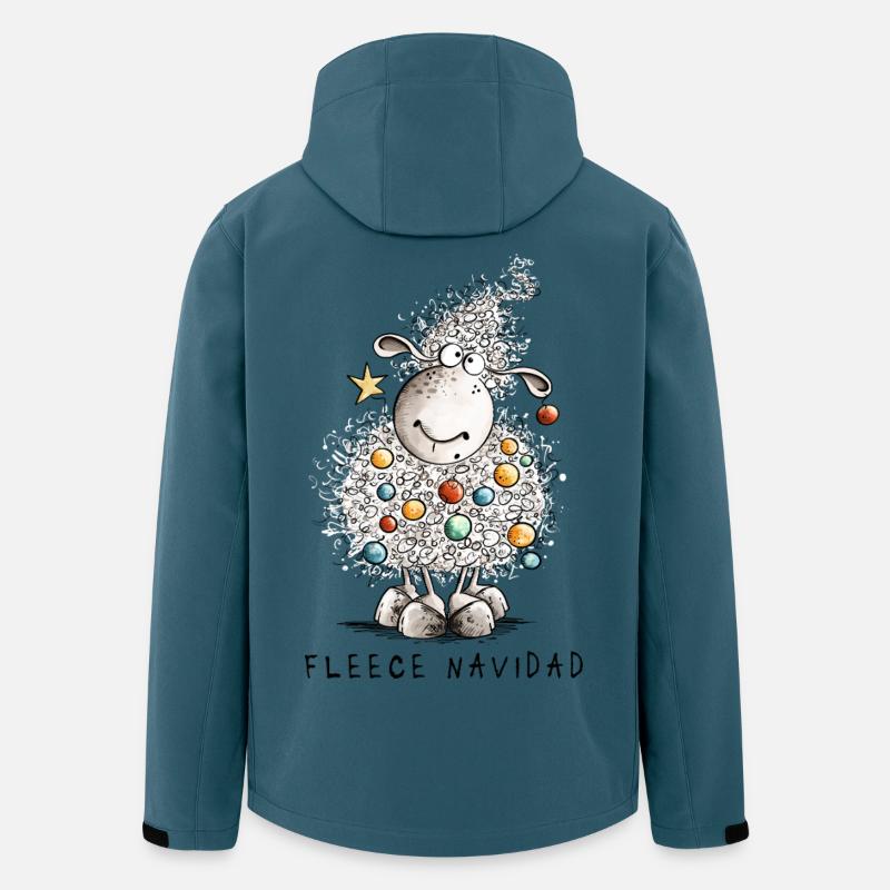 Fleece Navidad Weihnachtsschaf Cartoon Schaf - Recycelte Männer Softshell-Jacke von Stanley/Stella - Dunkles Petrol
