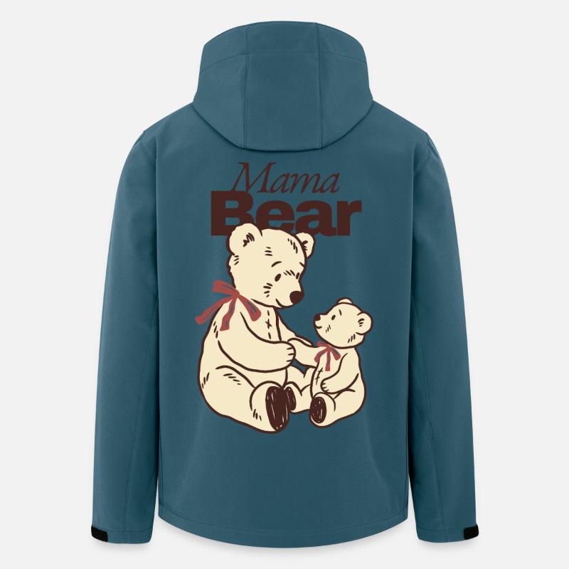 Mama Bär und Kind Kuscheltier - Recycelte Männer Softshell-Jacke von Stanley/Stella - Dunkles Petrol
