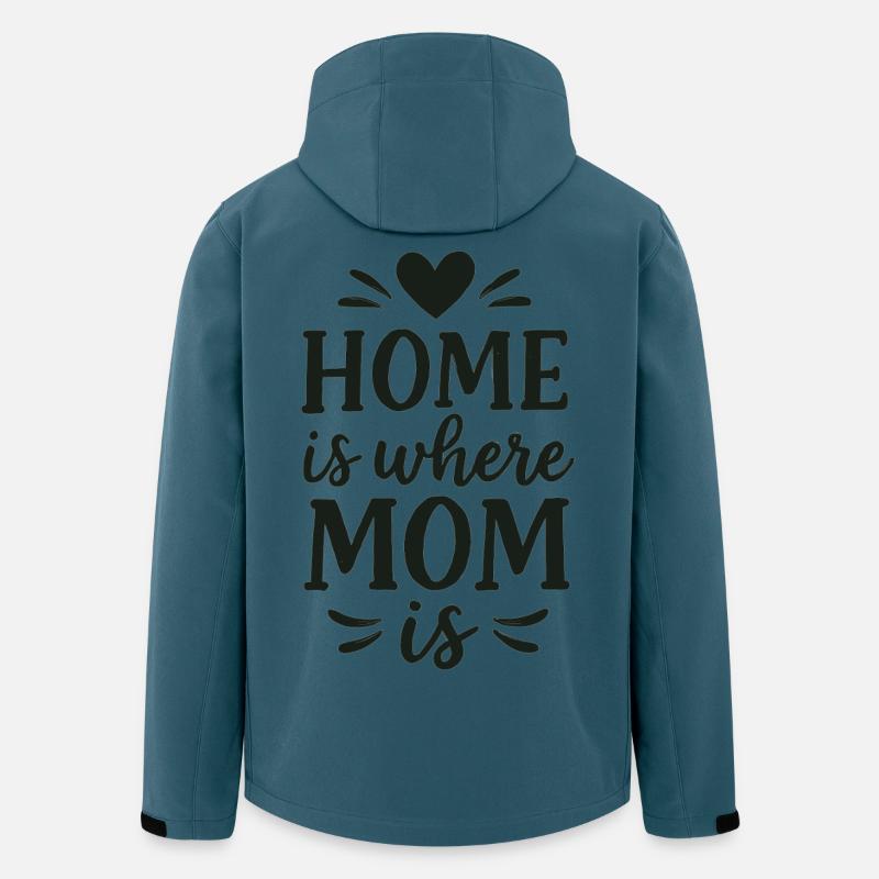 Hem är där mamma är – Mors dag-present - Softshelljacka herr i återvunnen polyester Stanley/Stella - mörk petrol