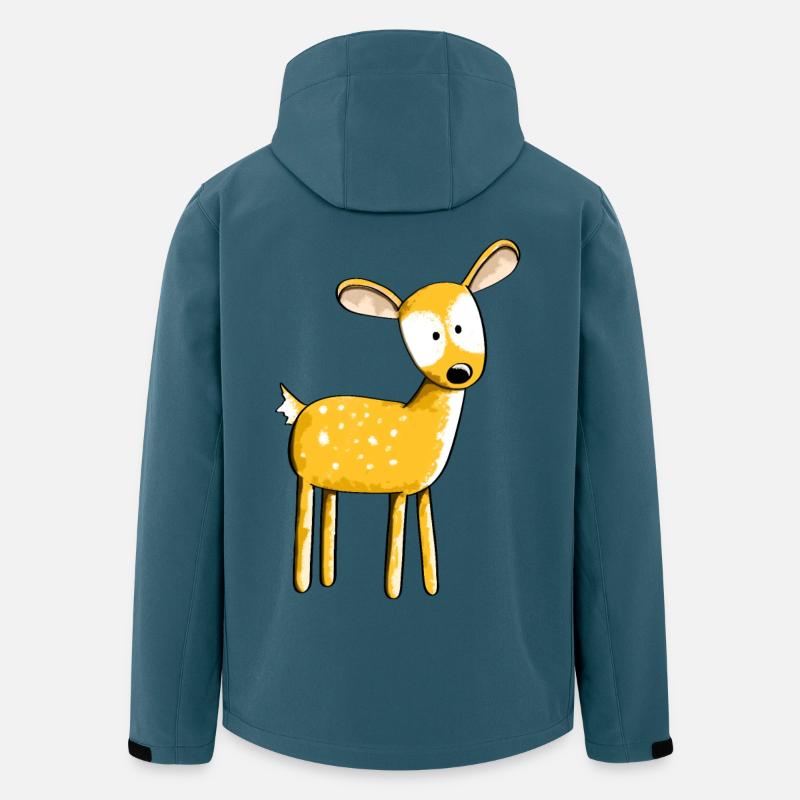 Süßes Rehkitz - Reh - Rehe - Ren - Hirsch - Comic - Recycelte Männer Softshell-Jacke von Stanley/Stella - Dunkles Petrol