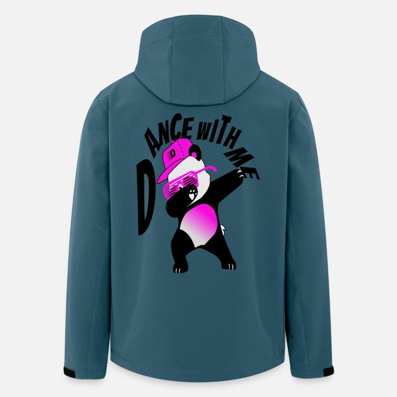 Panda Dance - Recycelte Männer Softshell-Jacke von Stanley/Stella - Dunkles Petrol