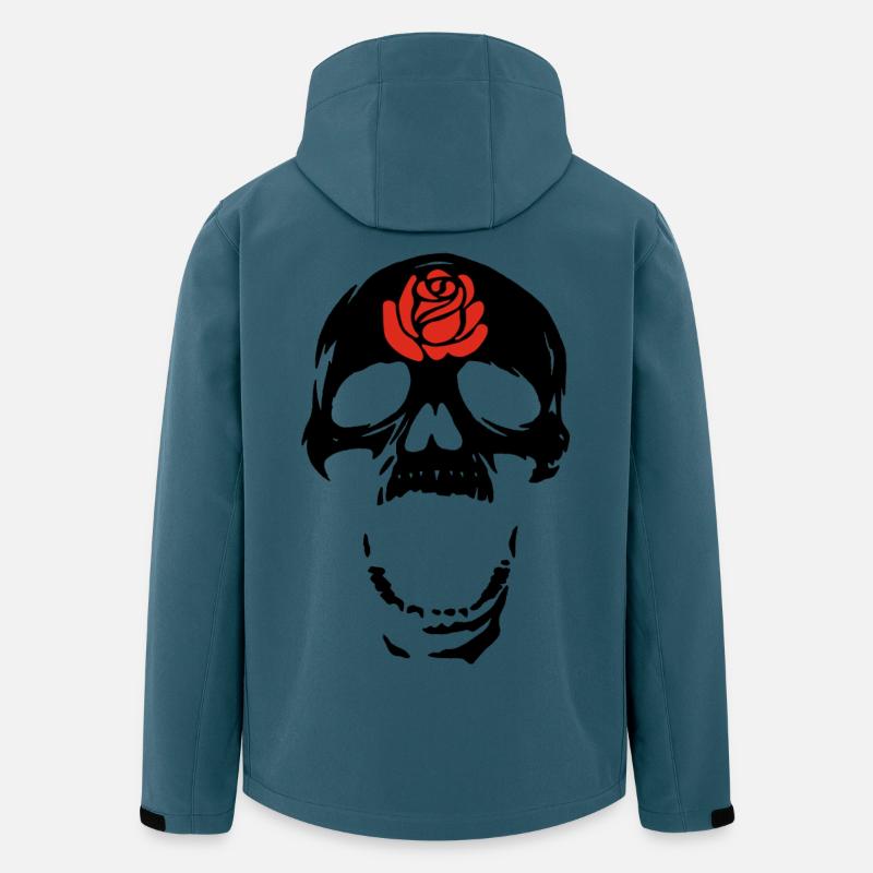 Der schwarze Schädel und die Rose - Recycelte Männer Softshell-Jacke von Stanley/Stella - Dunkles Petrol