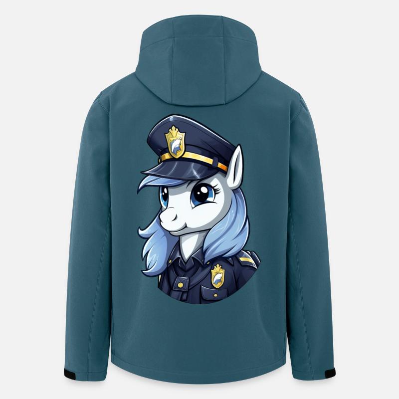 Polizei Pony - Recycelte Männer Softshell-Jacke von Stanley/Stella - Dunkles Petrol