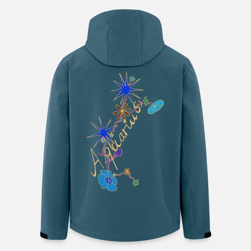 Aquarius – Magische Sternzeichen und Blumen - Recycelte Männer Softshell-Jacke von Stanley/Stella - Dunkles Petrol