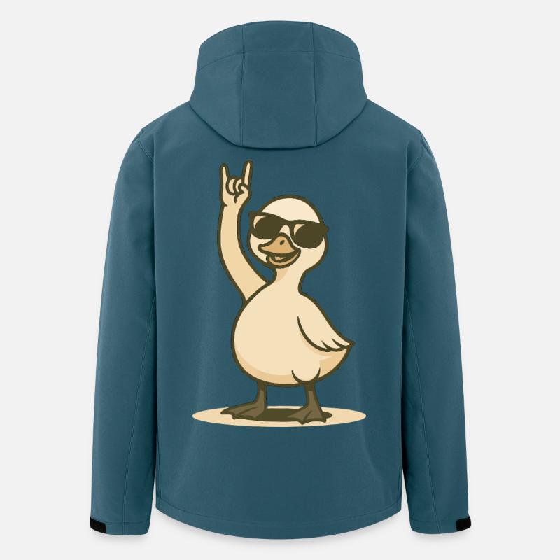 Cool rocker cygne poussin - Veste softshell homme en polyester recyclé Stanley/Stella - bleu pétrole foncé