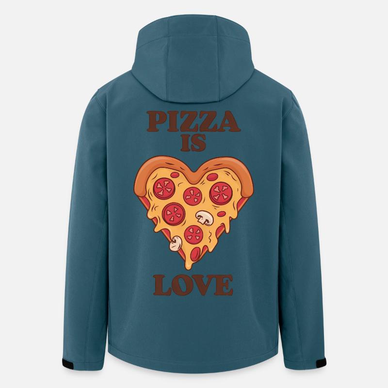 Pizza ist Liebe Zitat - Recycelte Männer Softshell-Jacke von Stanley/Stella - Dunkles Petrol
