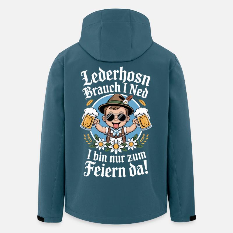 Lustiger LederhosnLederhosen Bayern Dialekt Spruch - Recycelte Männer Softshell-Jacke von Stanley/Stella - Dunkles Petrol