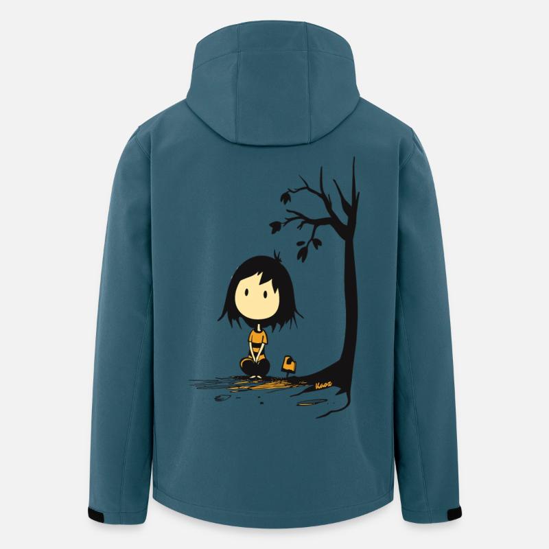 Wunderliches Mädchen unter sternenlosem Baum - Recycelte Männer Softshell-Jacke von Stanley/Stella - Dunkles Petrol