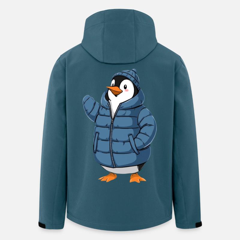 Pinguin in Blaue Winterjacke - Recycelte Männer Softshell-Jacke von Stanley/Stella - Dunkles Petrol